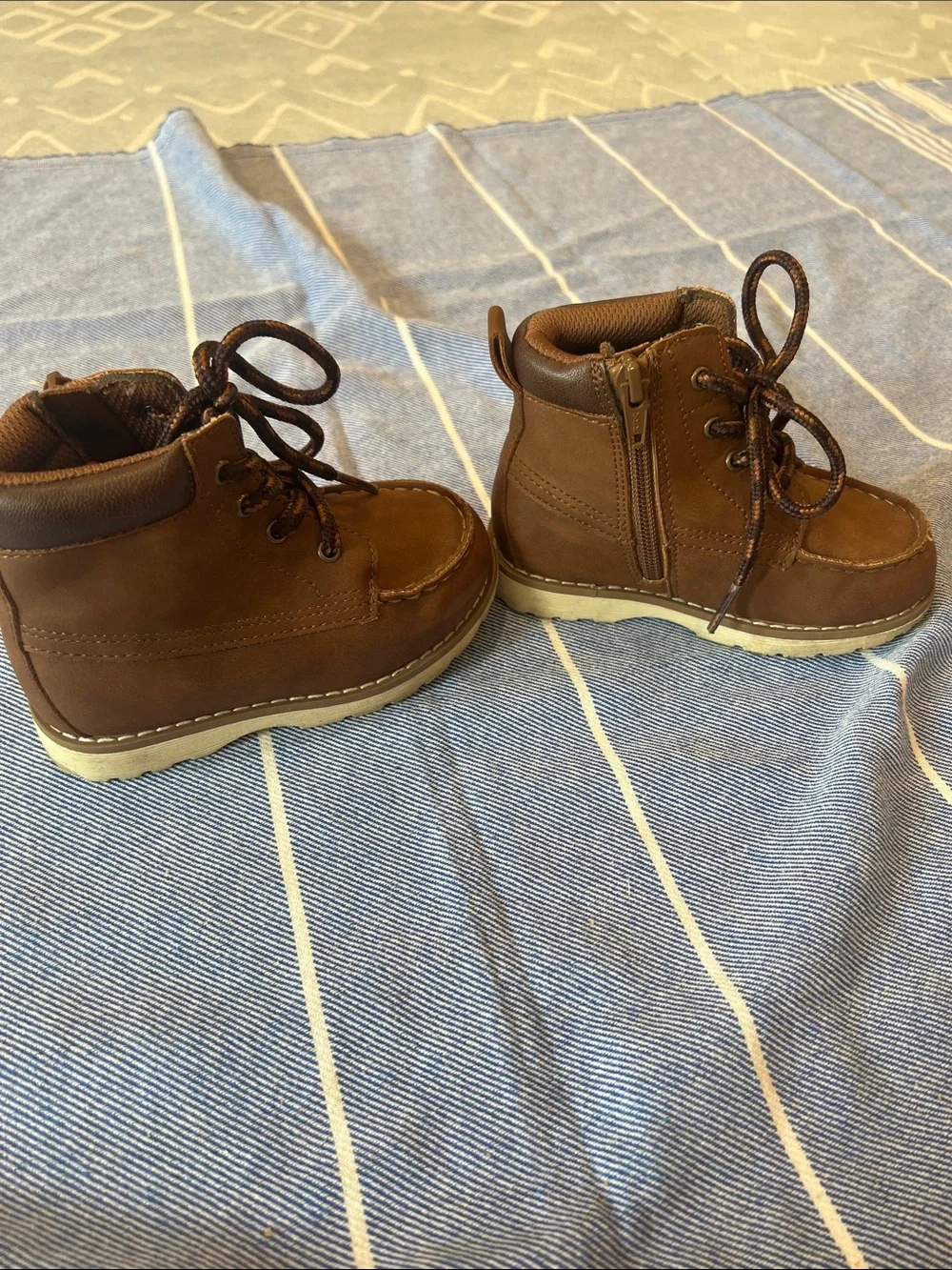Brown Toddler Lace-Up Ankle Boots - Classic Casual
